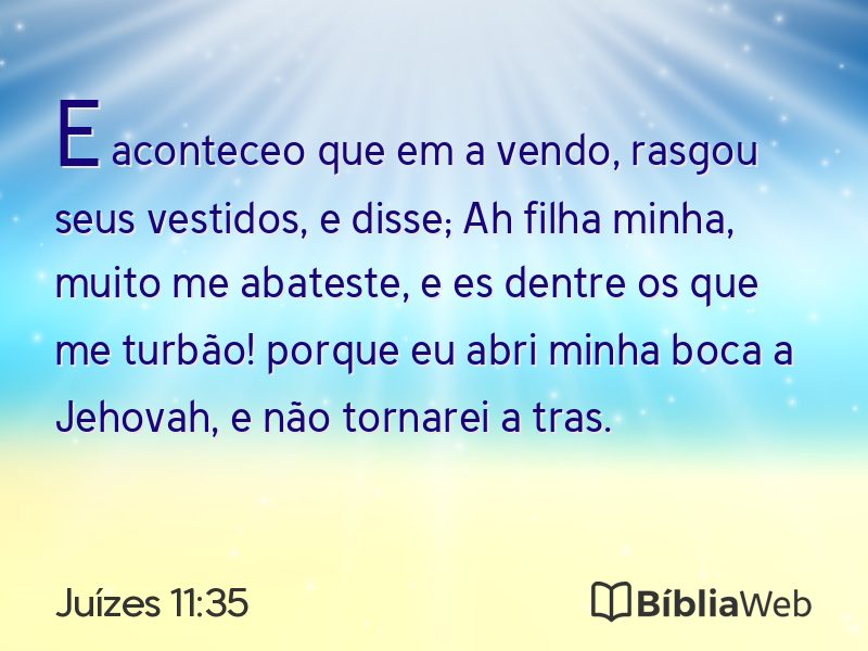 Juízes 11:35 em imagem para compartilhar