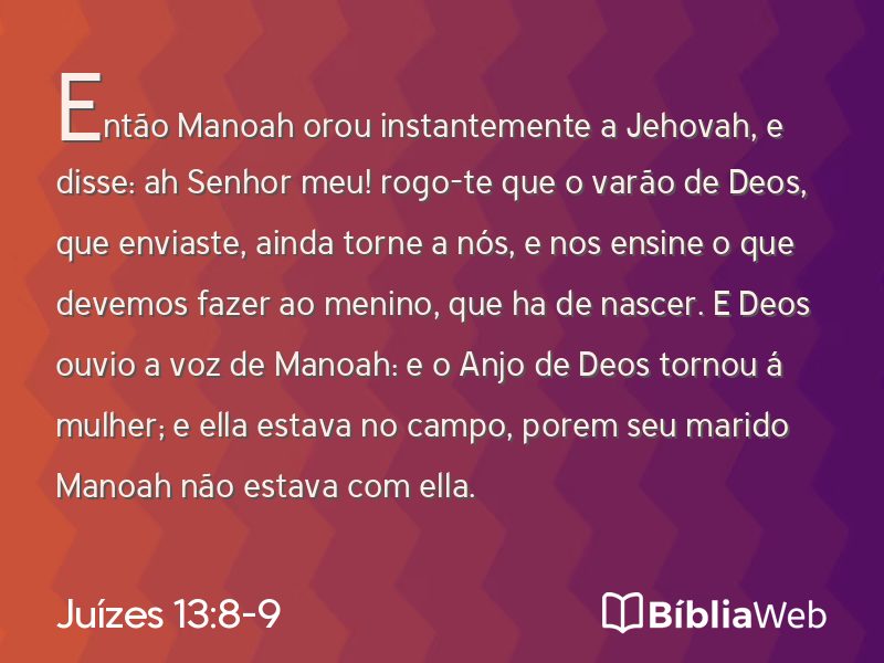 Juízes 13:8-9 em imagem para compartilhar