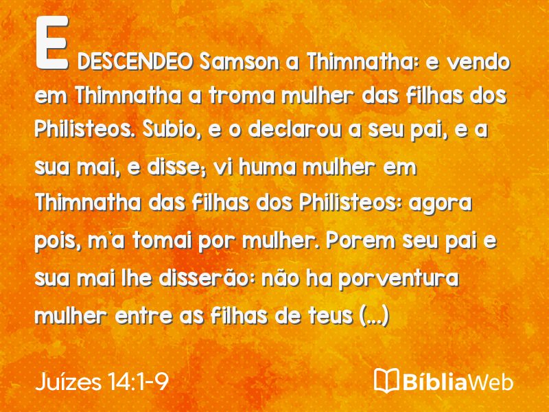 Juízes 14:1-9 em imagem para compartilhar