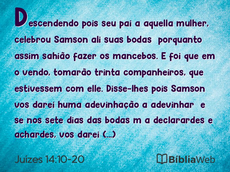 Juízes 14:10-20 em imagem para compartilhar