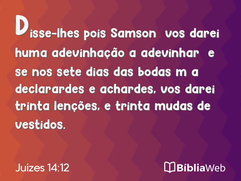 Juízes 14:12 em imagem para compartilhar