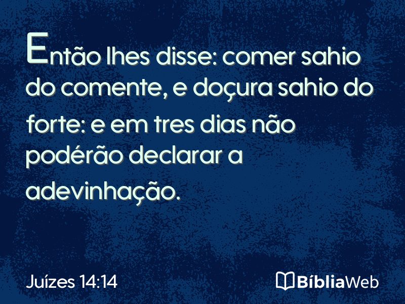 Juízes 14:14 em imagem para compartilhar