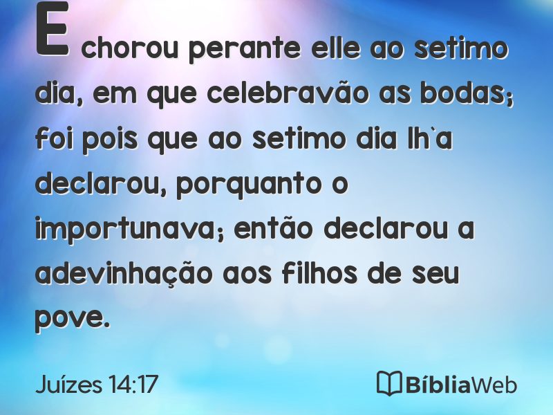 Juízes 14:17 em imagem para compartilhar