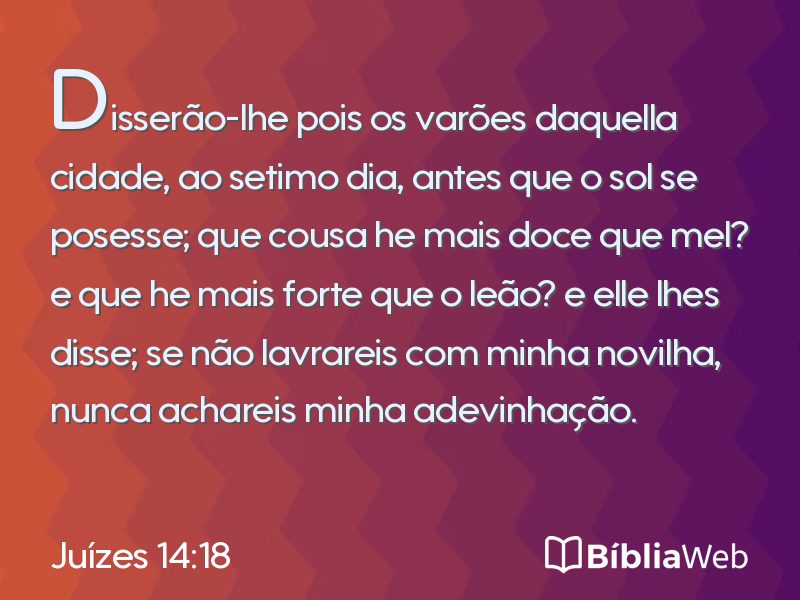 Juízes 14:18 em imagem para compartilhar