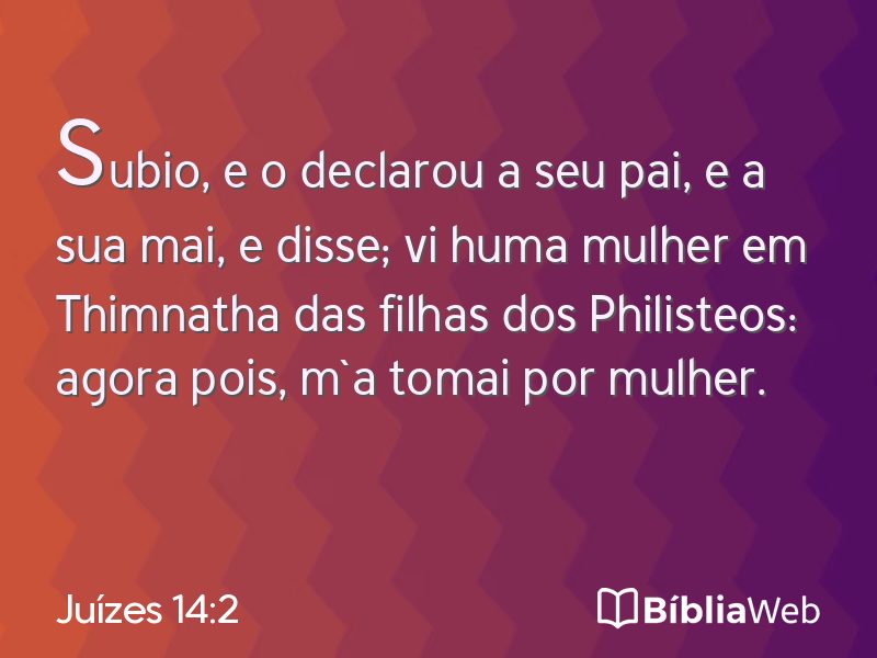 Juízes 14:2 em imagem para compartilhar