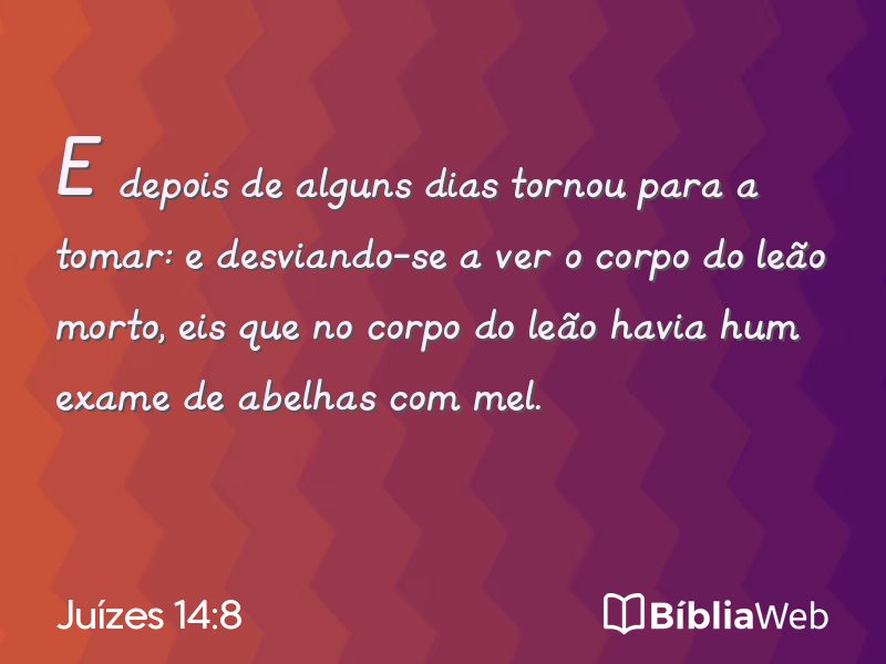 Juízes 14:8 em imagem para compartilhar