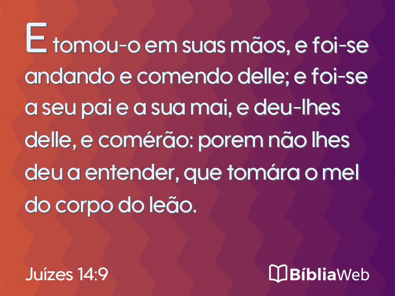 Juízes 14:9 em imagem para compartilhar
