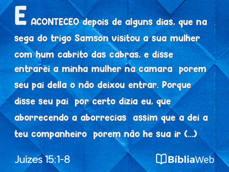 Juízes 15:1-8 em imagem para compartilhar