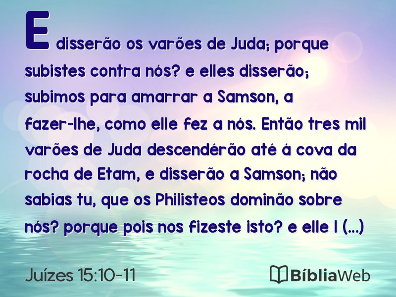 Juízes 15:10-11 em imagem para compartilhar