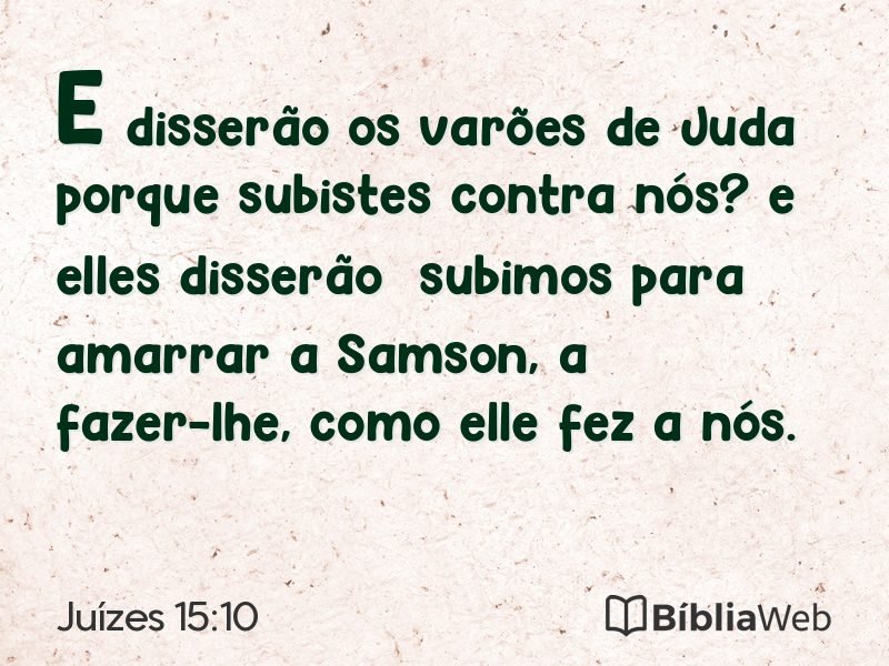 Juízes 15:10 em imagem para compartilhar