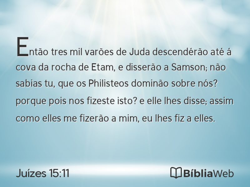 Juízes 15:11 em imagem para compartilhar