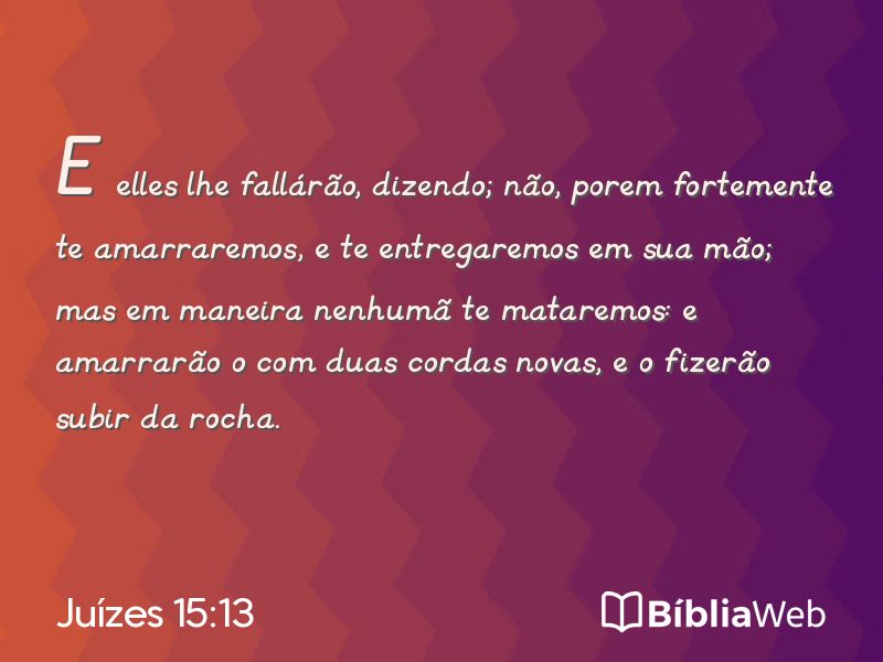Juízes 15:13 em imagem para compartilhar