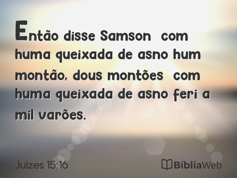 Juízes 15:16 em imagem para compartilhar