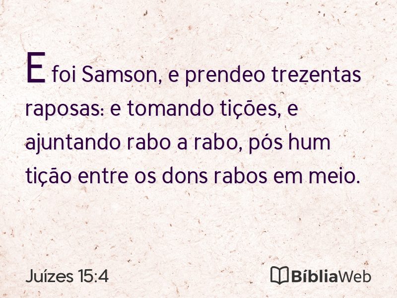 Juízes 15:4 em imagem para compartilhar