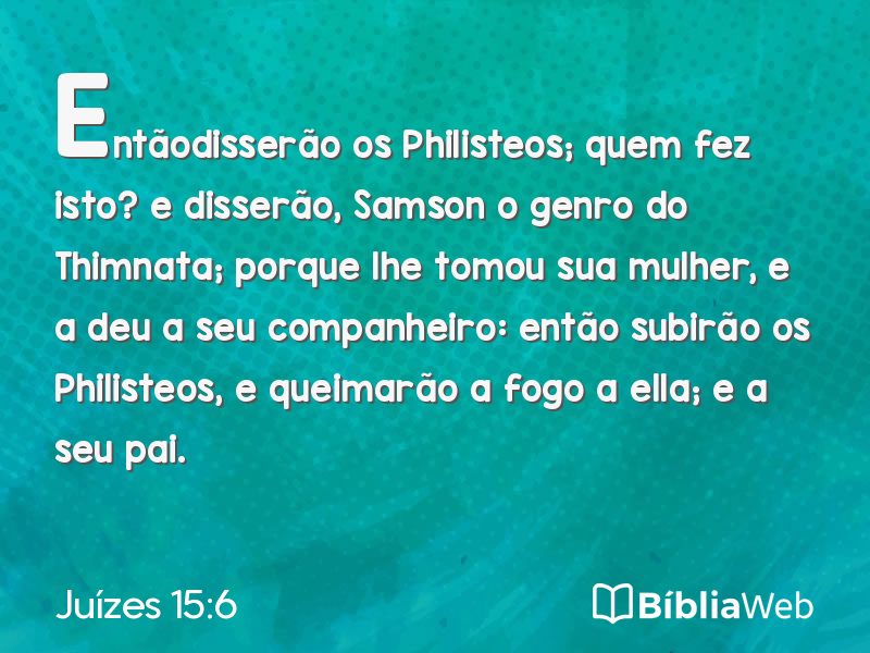 Juízes 15:6 em imagem para compartilhar