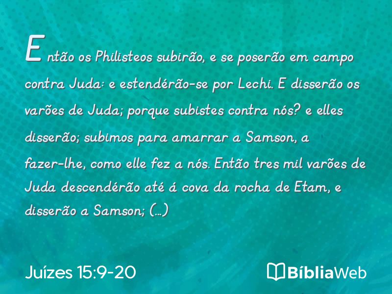 Juízes 15:9-20 em imagem para compartilhar