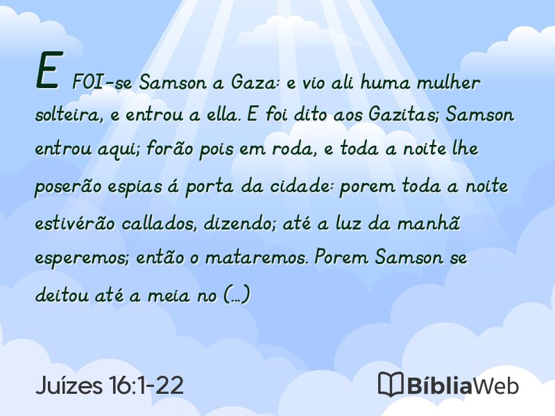 Juízes 16:1-22 em imagem para compartilhar