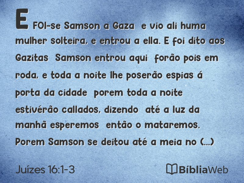 Juízes 16:1-3 em imagem para compartilhar