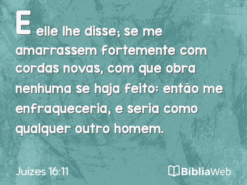 Juízes 16:11 em imagem para compartilhar