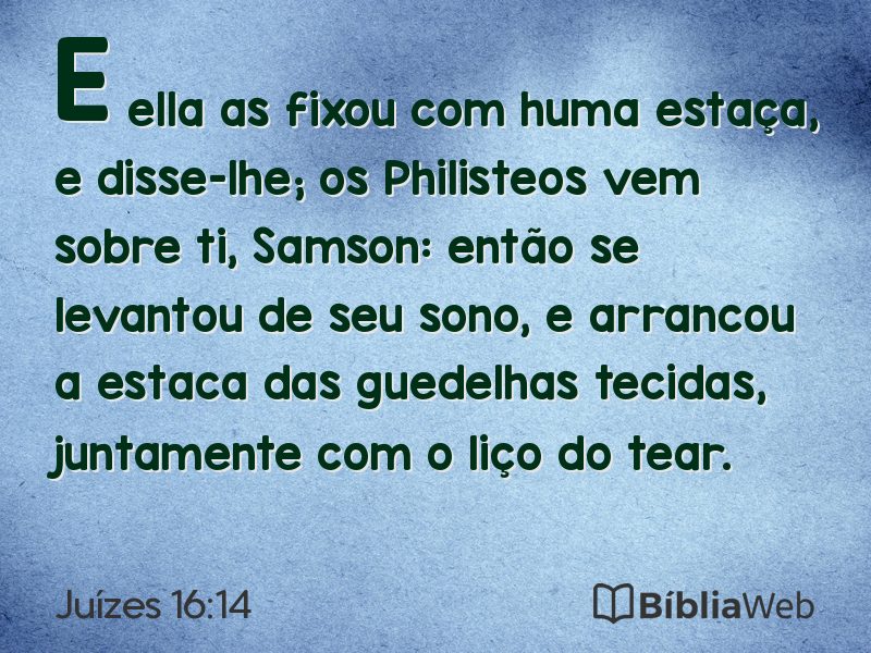 Juízes 16:14 em imagem para compartilhar