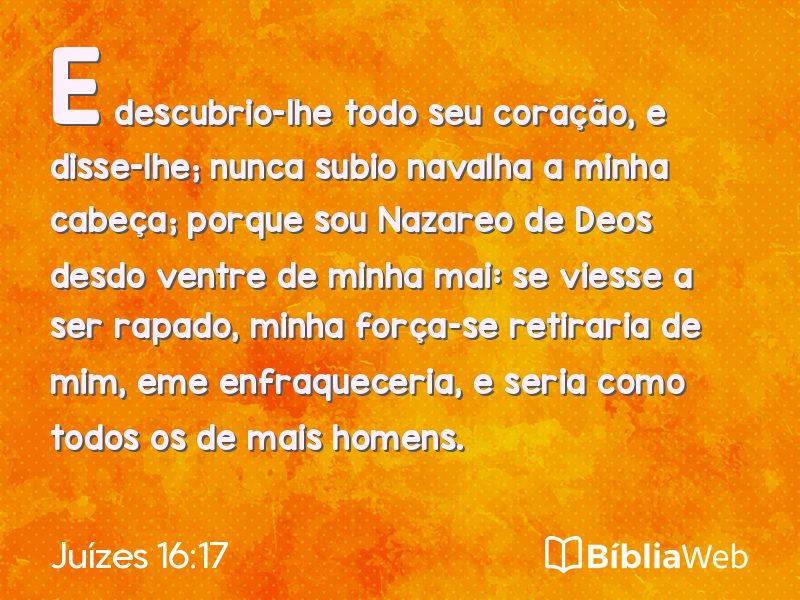 Juízes 16:17 em imagem para compartilhar