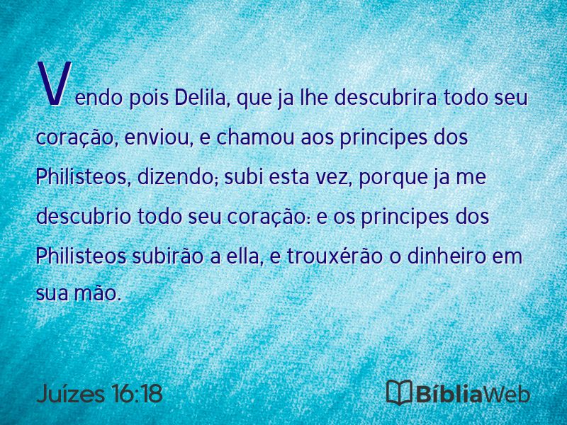 Juízes 16:18 em imagem para compartilhar
