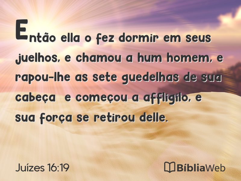 Juízes 16:19 em imagem para compartilhar