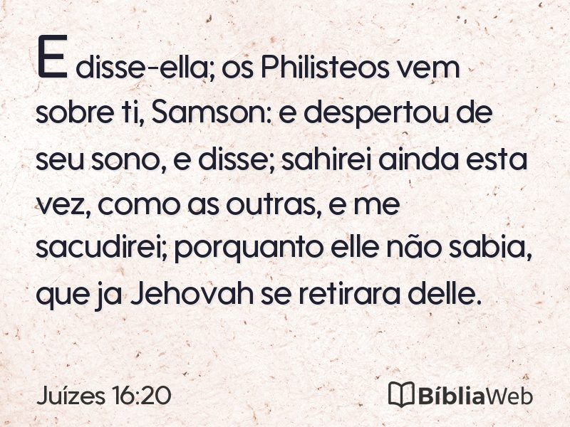 Juízes 16:20 em imagem para compartilhar