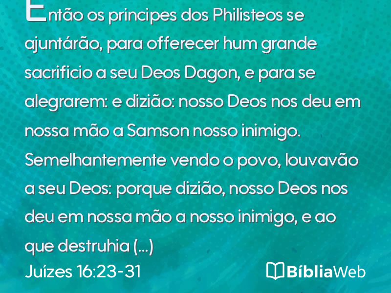 Juízes 16:23-31 em imagem para compartilhar
