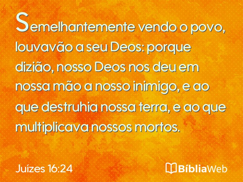 Juízes 16:24 em imagem para compartilhar