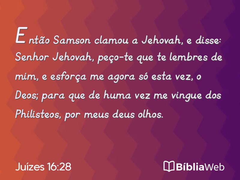 Juízes 16:28 em imagem para compartilhar