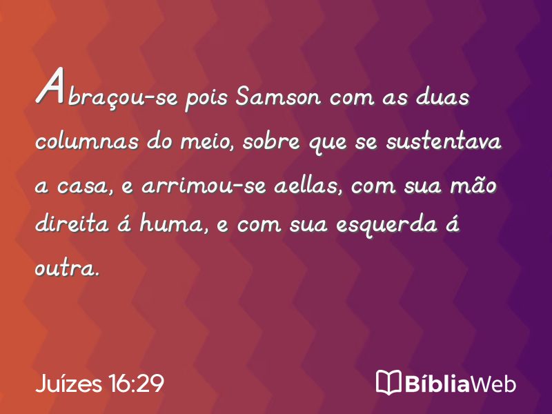 Juízes 16:29 em imagem para compartilhar