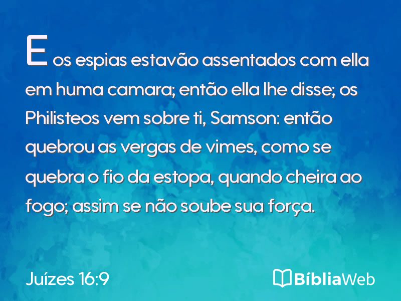Juízes 16:9 em imagem para compartilhar