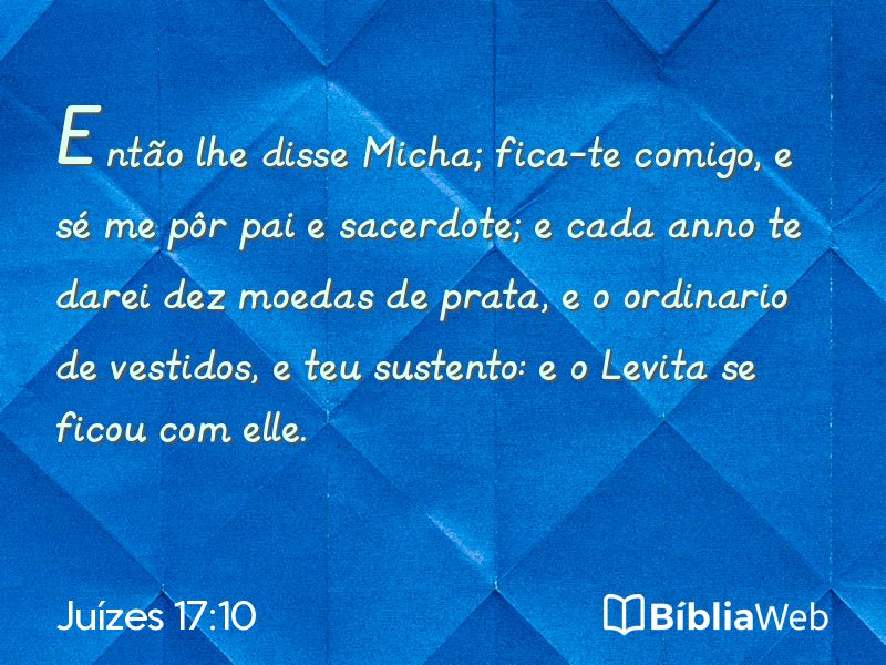 Juízes 17:10 em imagem para compartilhar