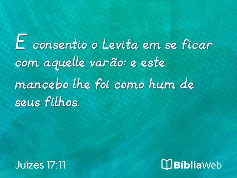 Juízes 17:11 em imagem para compartilhar