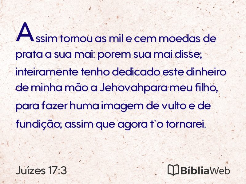 Juízes 17:3 em imagem para compartilhar