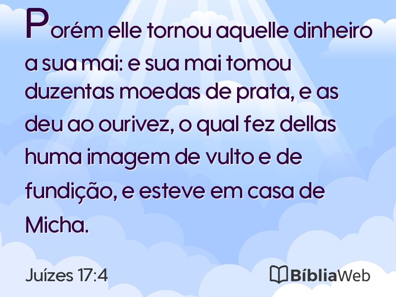 Juízes 17:4 em imagem para compartilhar