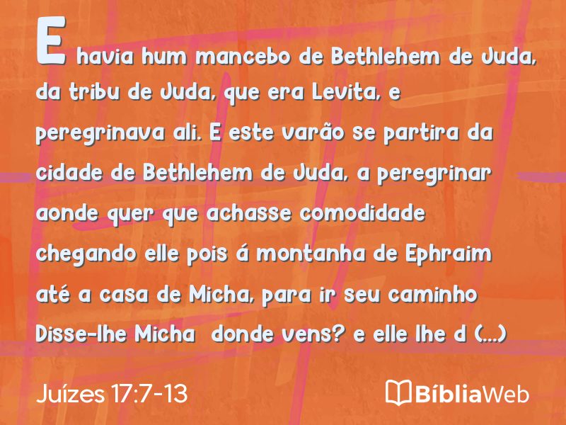 Juízes 17:7-13 em imagem para compartilhar