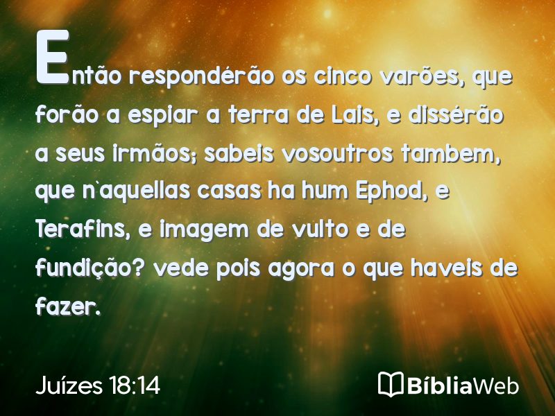 Juízes 18:14 em imagem para compartilhar