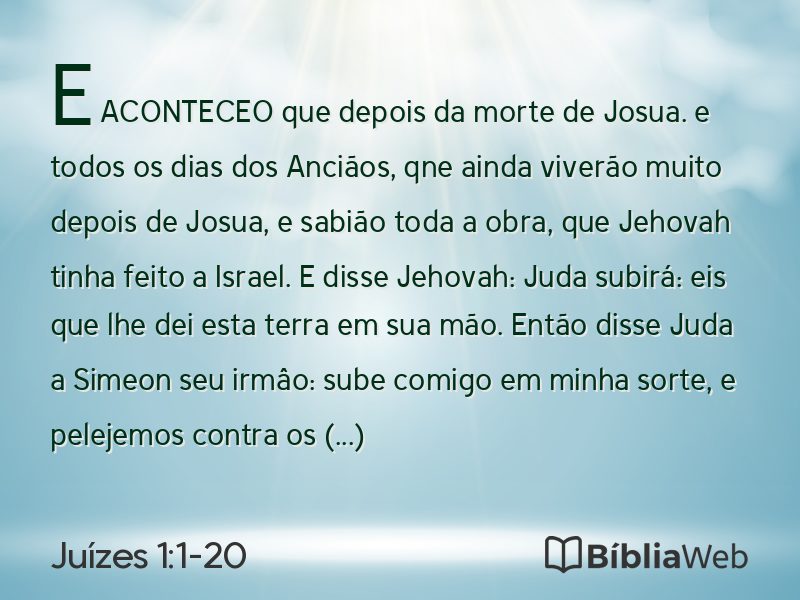 Juízes 1:1-20 em imagem para compartilhar
