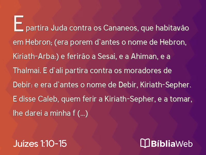 Juízes 1:10-15 em imagem para compartilhar