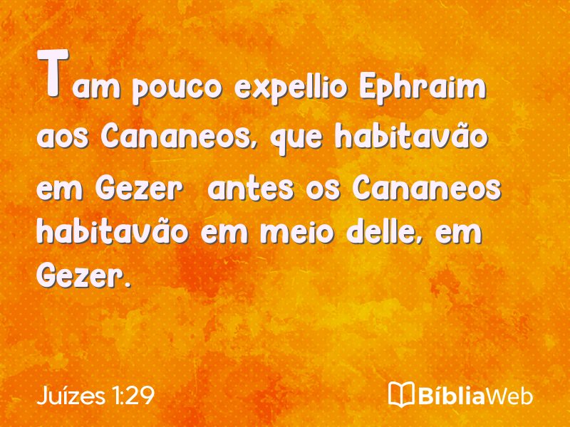 Juízes 1:29 em imagem para compartilhar