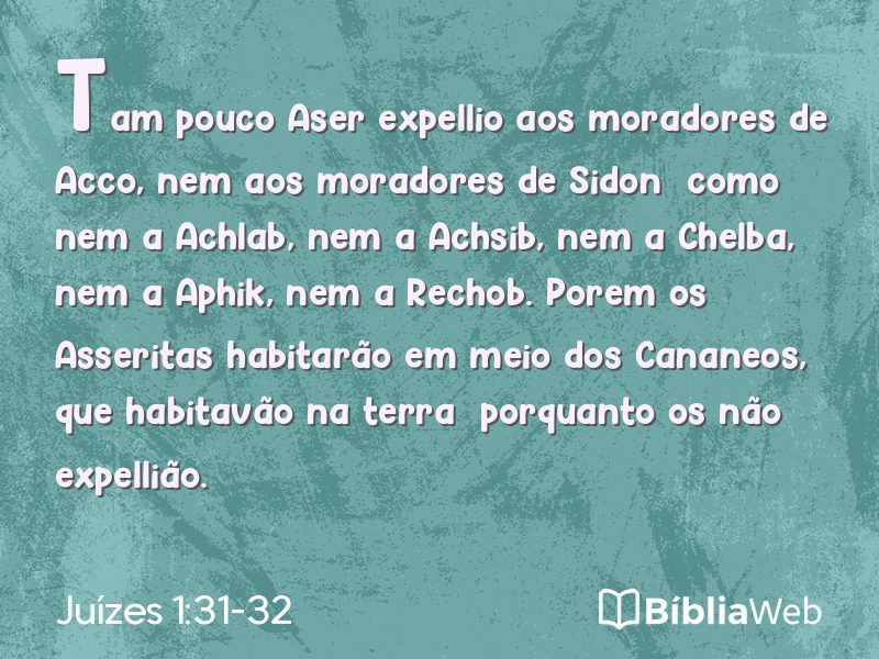 Juízes 1:31-32 em imagem para compartilhar