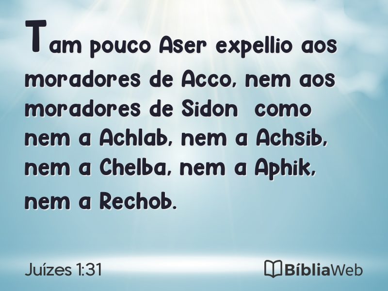 Juízes 1:31 em imagem para compartilhar