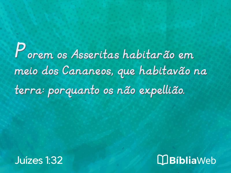 Juízes 1:32 em imagem para compartilhar