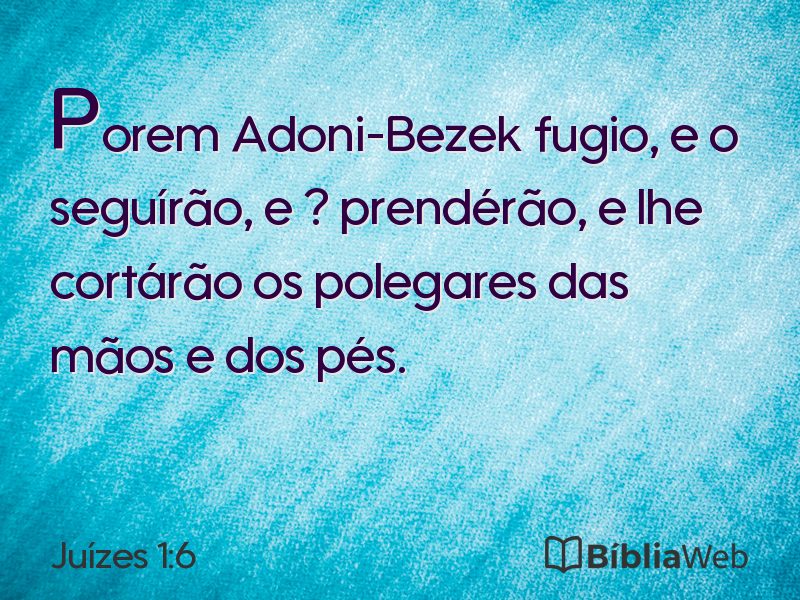 Juízes 1:6 em imagem para compartilhar