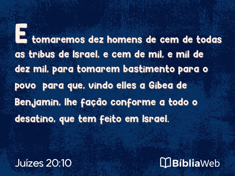Juízes 20:10 em imagem para compartilhar