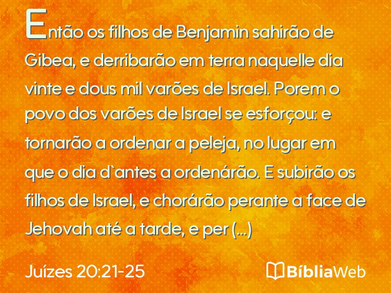 Juízes 20:21-25 em imagem para compartilhar