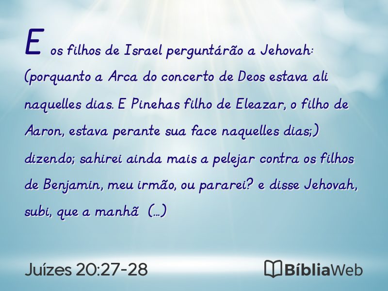 Juízes 20:27-28 em imagem para compartilhar