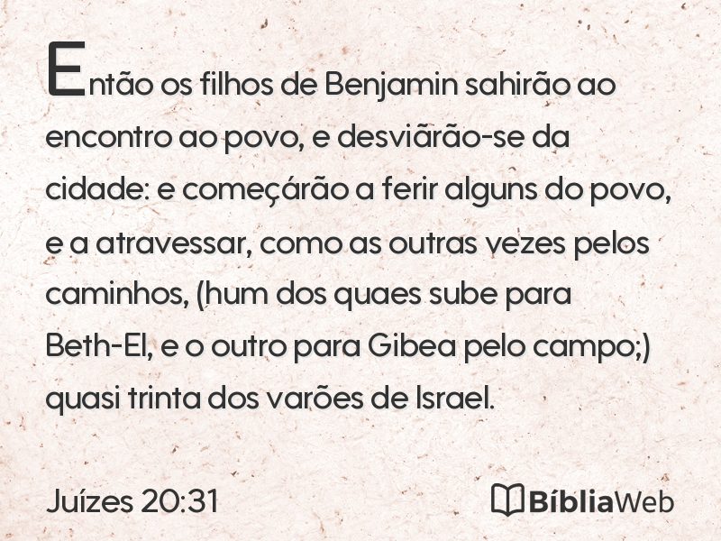 Juízes 20:31 em imagem para compartilhar